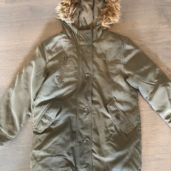 Gap khaki warmest winter coat sz 8 EUC - Picture 2 of 4